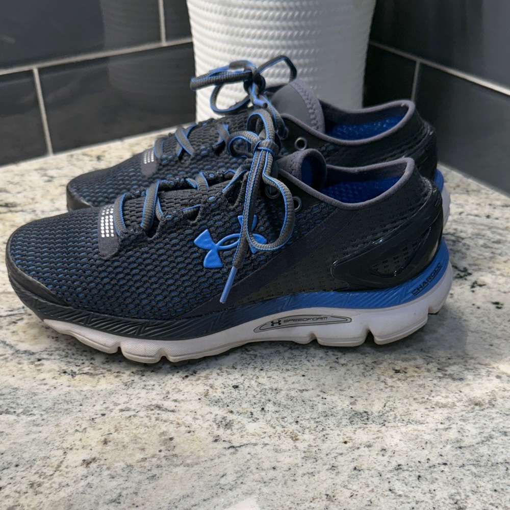 Under Armour Black and Blue Running Shoes